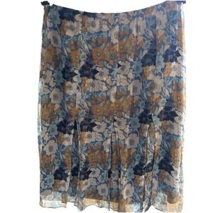 St.John Collection Size 6 Pleaded Midi Autumnal Zip  100%Silk Luxury Brand Lined